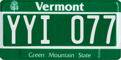 VT license plate YYI077