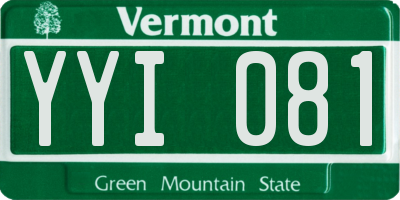 VT license plate YYI081