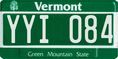 VT license plate YYI084