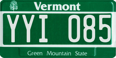 VT license plate YYI085