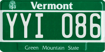 VT license plate YYI086