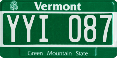 VT license plate YYI087