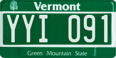 VT license plate YYI091