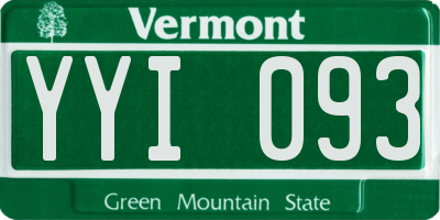 VT license plate YYI093