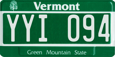 VT license plate YYI094