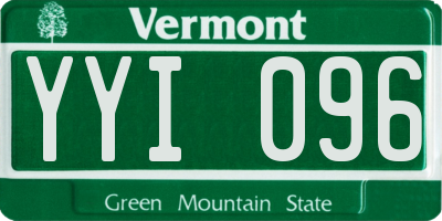 VT license plate YYI096