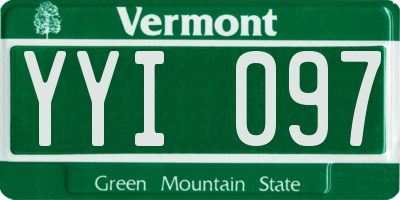 VT license plate YYI097