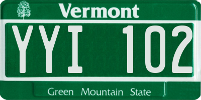 VT license plate YYI102