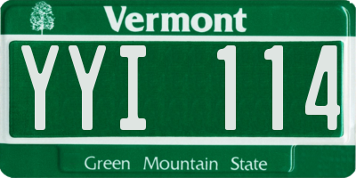 VT license plate YYI114