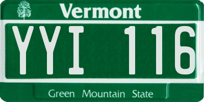 VT license plate YYI116