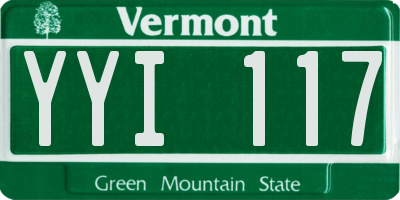 VT license plate YYI117