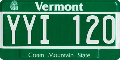 VT license plate YYI120