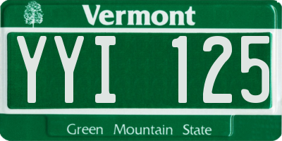 VT license plate YYI125
