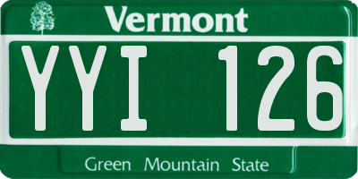 VT license plate YYI126