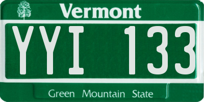 VT license plate YYI133