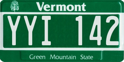 VT license plate YYI142