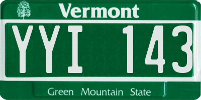 VT license plate YYI143