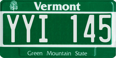 VT license plate YYI145