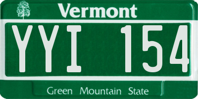 VT license plate YYI154