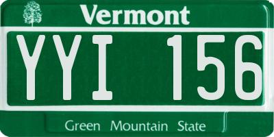VT license plate YYI156
