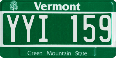 VT license plate YYI159