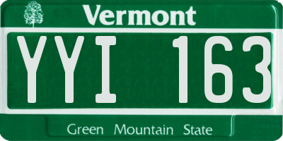 VT license plate YYI163