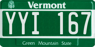 VT license plate YYI167