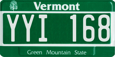 VT license plate YYI168