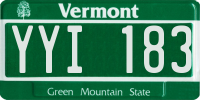 VT license plate YYI183