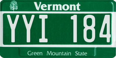 VT license plate YYI184