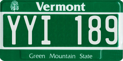 VT license plate YYI189