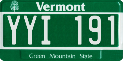 VT license plate YYI191