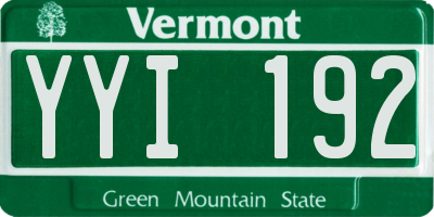VT license plate YYI192