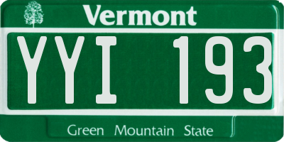VT license plate YYI193