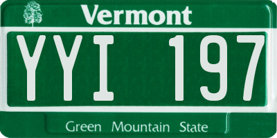 VT license plate YYI197