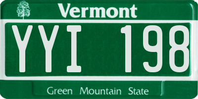 VT license plate YYI198