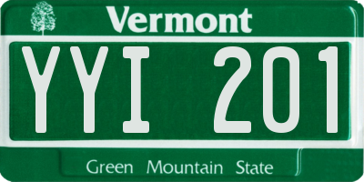 VT license plate YYI201