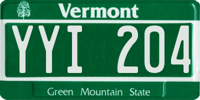 VT license plate YYI204