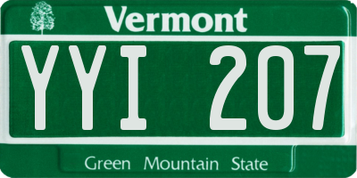 VT license plate YYI207