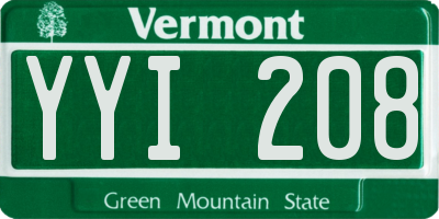 VT license plate YYI208