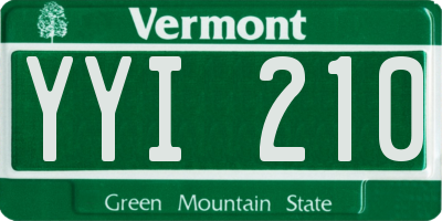 VT license plate YYI210