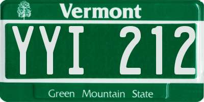 VT license plate YYI212