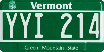 VT license plate YYI214