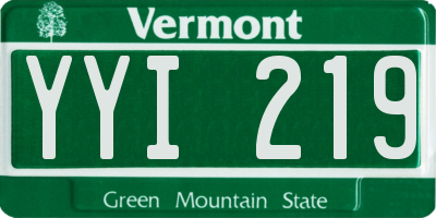 VT license plate YYI219