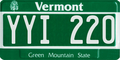 VT license plate YYI220