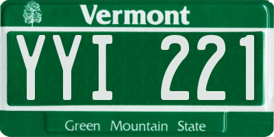 VT license plate YYI221