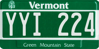 VT license plate YYI224