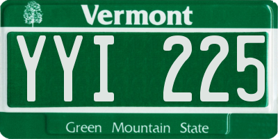 VT license plate YYI225