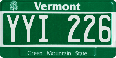 VT license plate YYI226