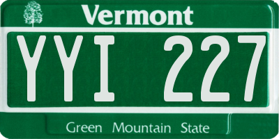 VT license plate YYI227